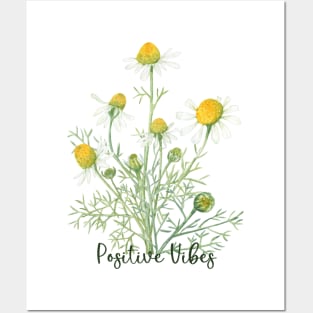 Positive vibes daisies Posters and Art